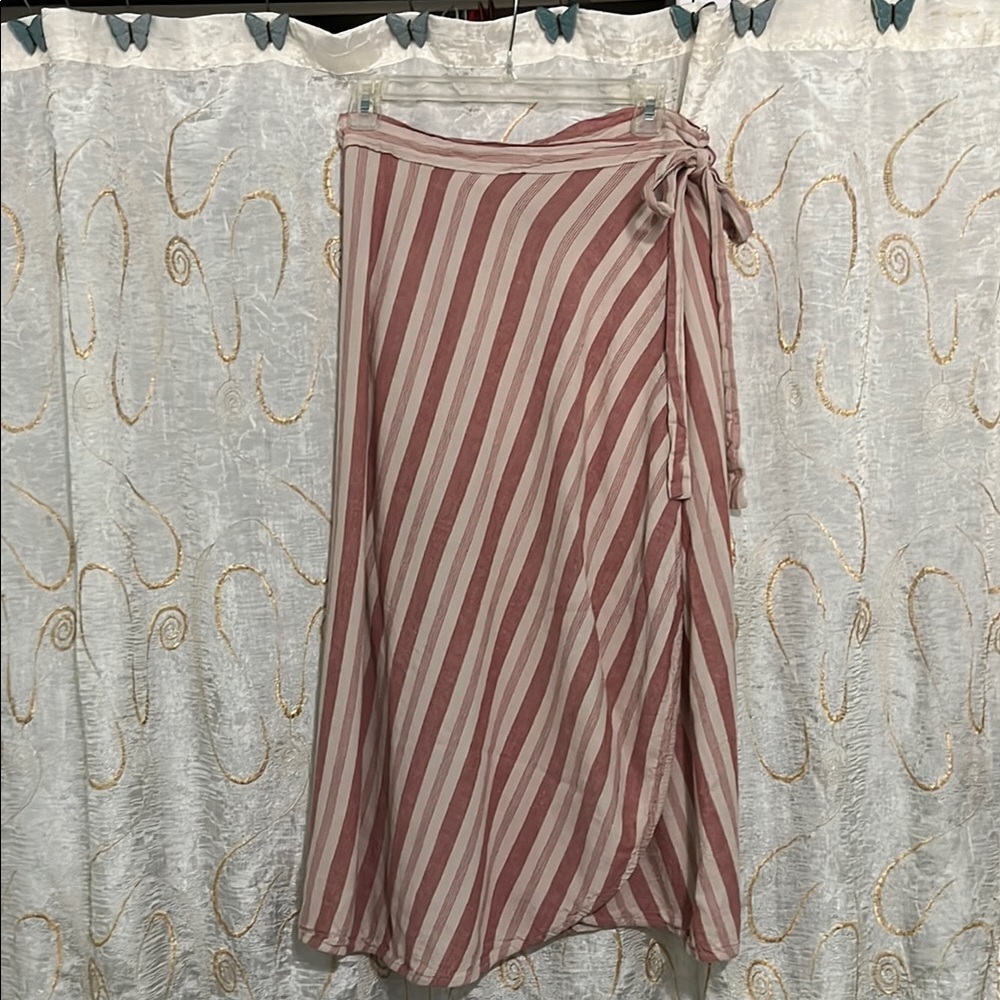 Striped Pink Wrap Skirt - Eco Collection